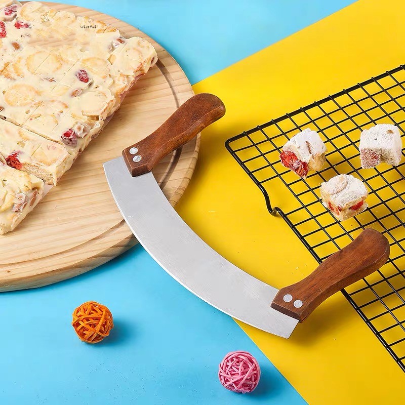 Ancheng life cut snowflake crisp nougat nougat special cutter cutting knife baking tool stainless steel arc