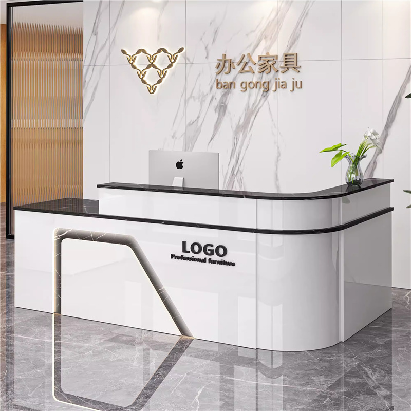 Front Desk Reception Desk Bar Table Cashier Shop Small Counter Desk Arc Fruit Shop Simple Convenience Store