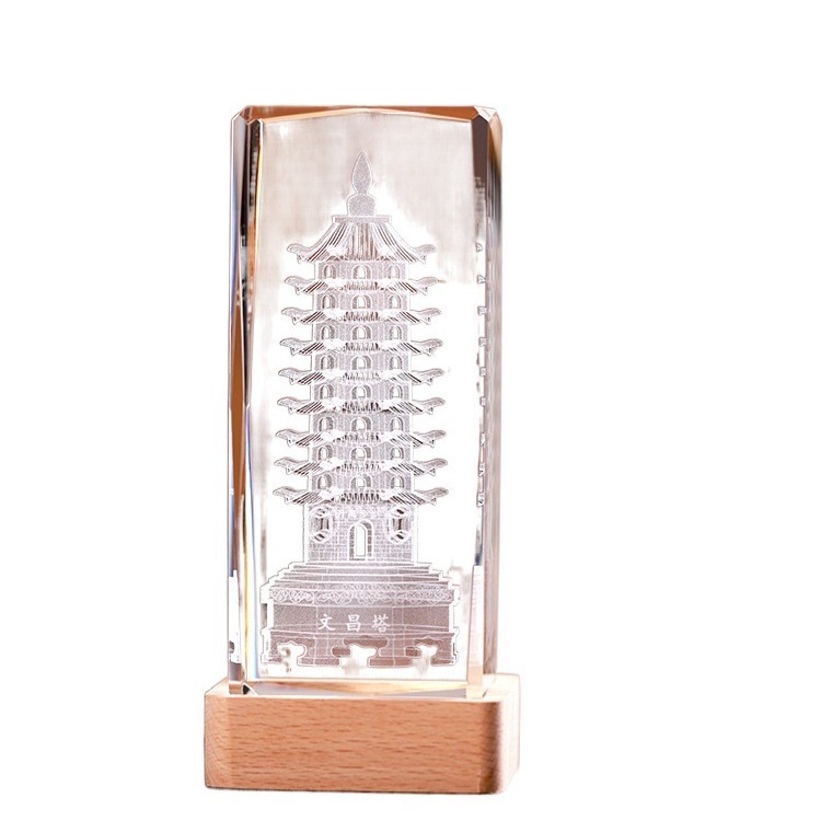 Crystal Seven-layer Nine-layer Wenchang Tower Ornaments Office Desktop Ornaments Children's Room Desk Students College Entrance Examination Gift