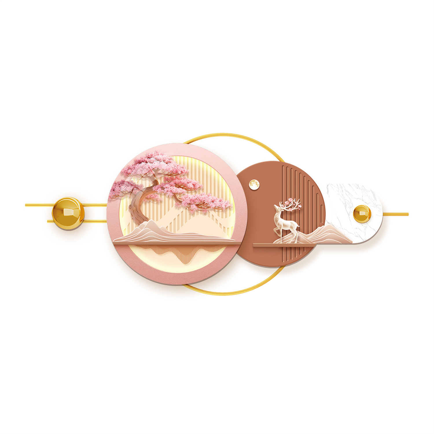 New Style of Flowers Blooming Along the Way, High-End Atmosphere Bedroom Background Wall Luminous Decorative Mural