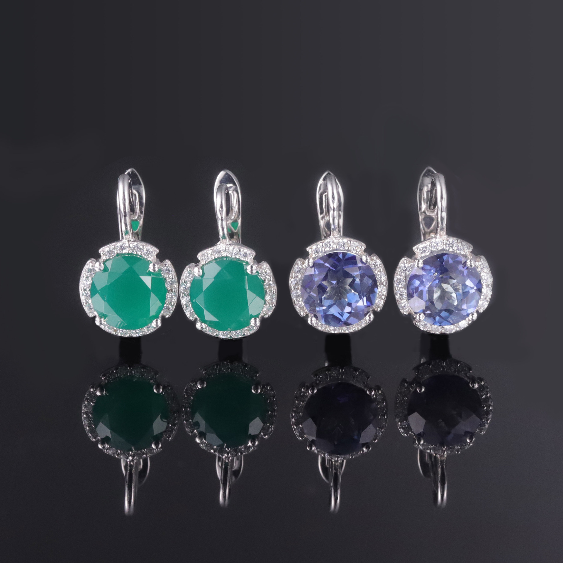 Новые серьги из натурального зеленого агата, ретро, инкрустированные кристаллом из стерлингового серебра S925, изысканные и элегантные, готовы к продаже