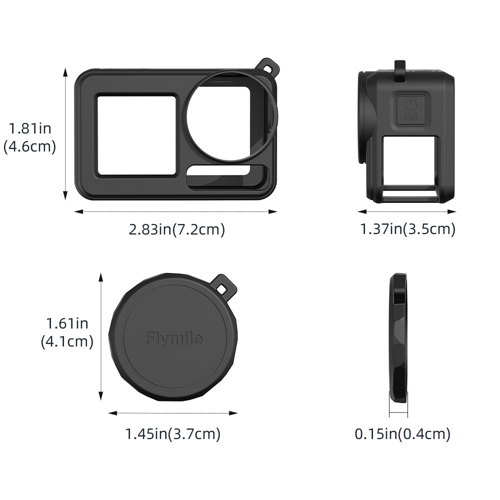 Suitable for Dji Osmo Action3/4/5Pro Sports Camera Protective Cover Lens Anti-Fall Silicone Sleeve Accessories