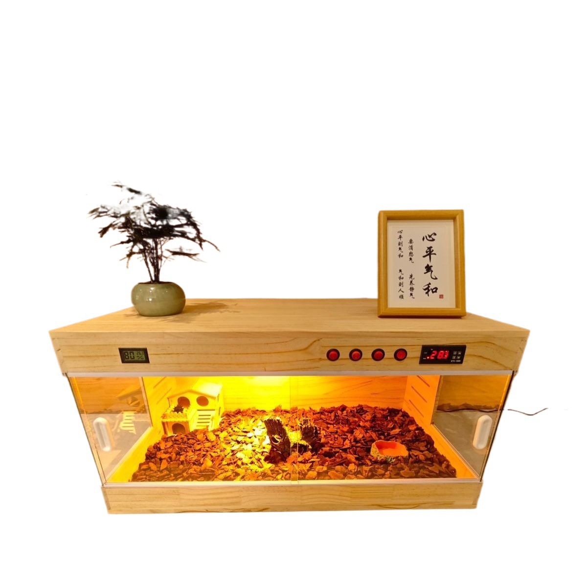 Intelligent Constant Temperature Breeding Box Pine Wood Tortoise Lizard Incubator Turtle Climbing Pet Box Wholesale