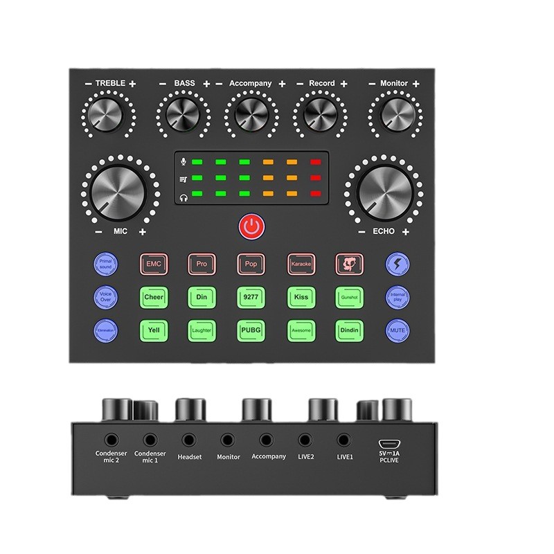 Cross-Border Hot Selling Soundcard V8S Live Broadcast with Sound Card Universal Equipment Set for Mobile Phones and Computers