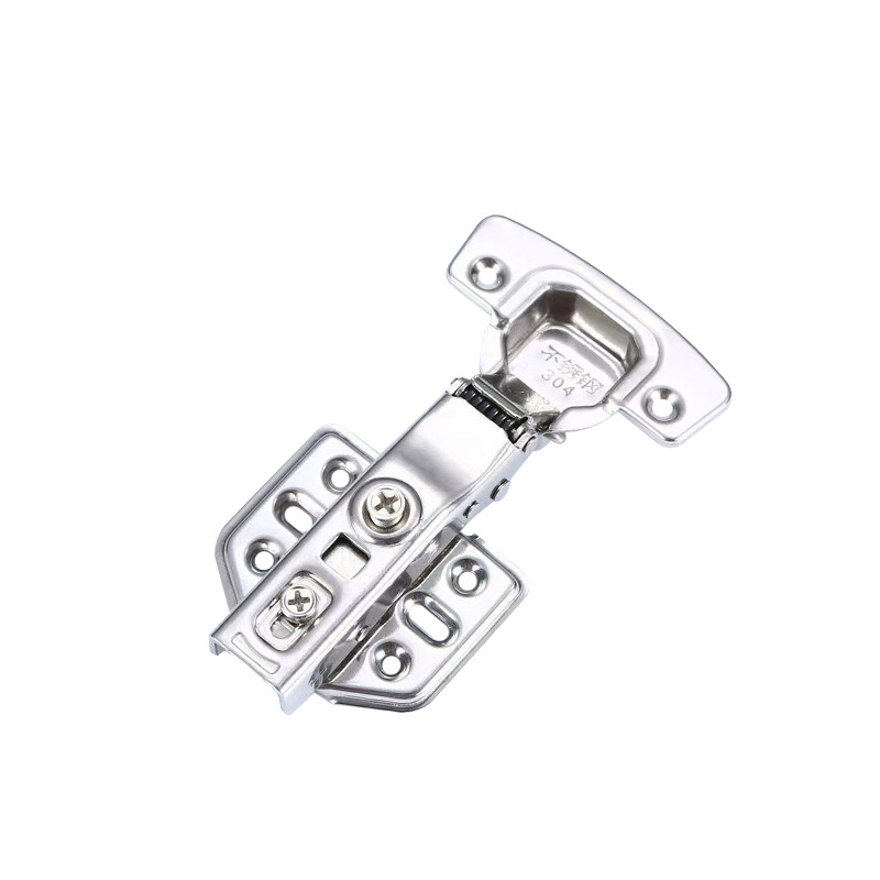 Thickened Stainless Steel Damping Hydraulic Buffer Hinge Aircraft Wardrobe Cabinet Door Hinge Half Cover Bend Fixed Folding