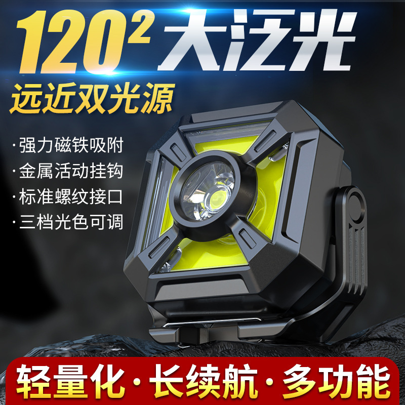 Cross-border outdoor strong light work light camping light keychain light portable flashlight rechargeable magnetic car maintenance light