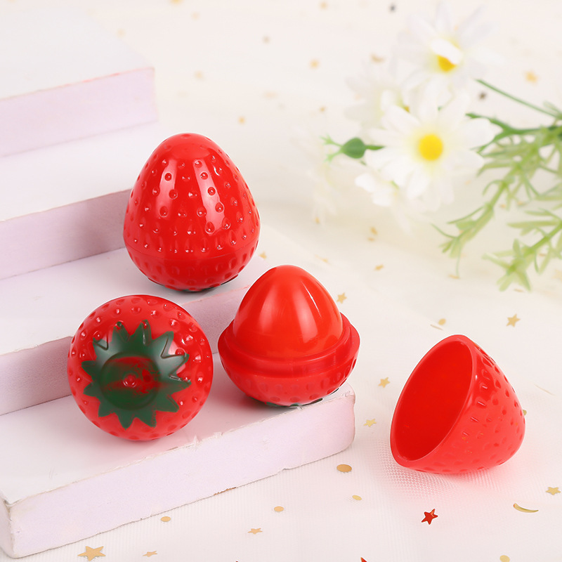 Cross-border strawberry lip balm lightening lip lines fading Lip Color Moisturizing anti-cracking hydrating moisturizing soothing fruit lipstick