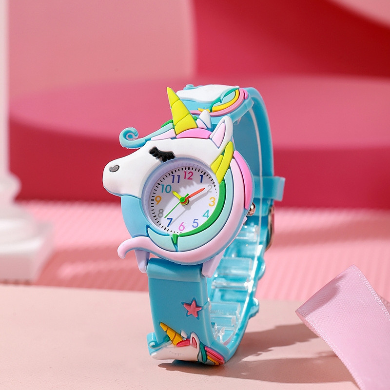Kids' watch Children's Cute Boys and Girls Watch 3D Silicone Band Watch Unicorn Children's Cartoon Watch