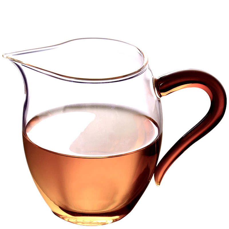 Color handle fair Cup borosilicate transparent glass Penguin male Cup office kung fu tea set tea dispenser average Cup