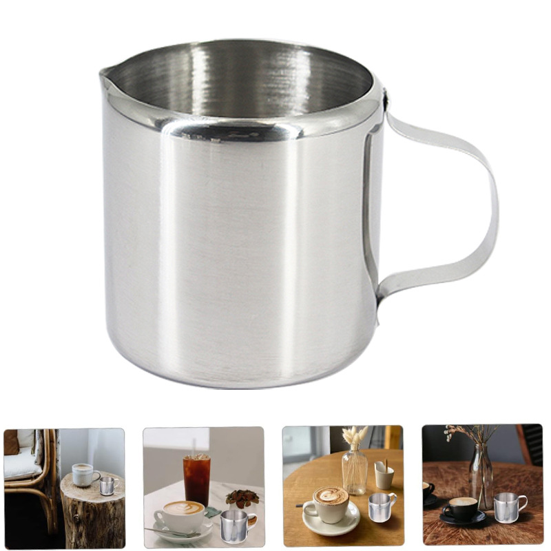 Stainless steel mirror light straight body closing milk cup milk cup honey cup milk bubble Cup mini coffee small Milk Cup coffee appliance