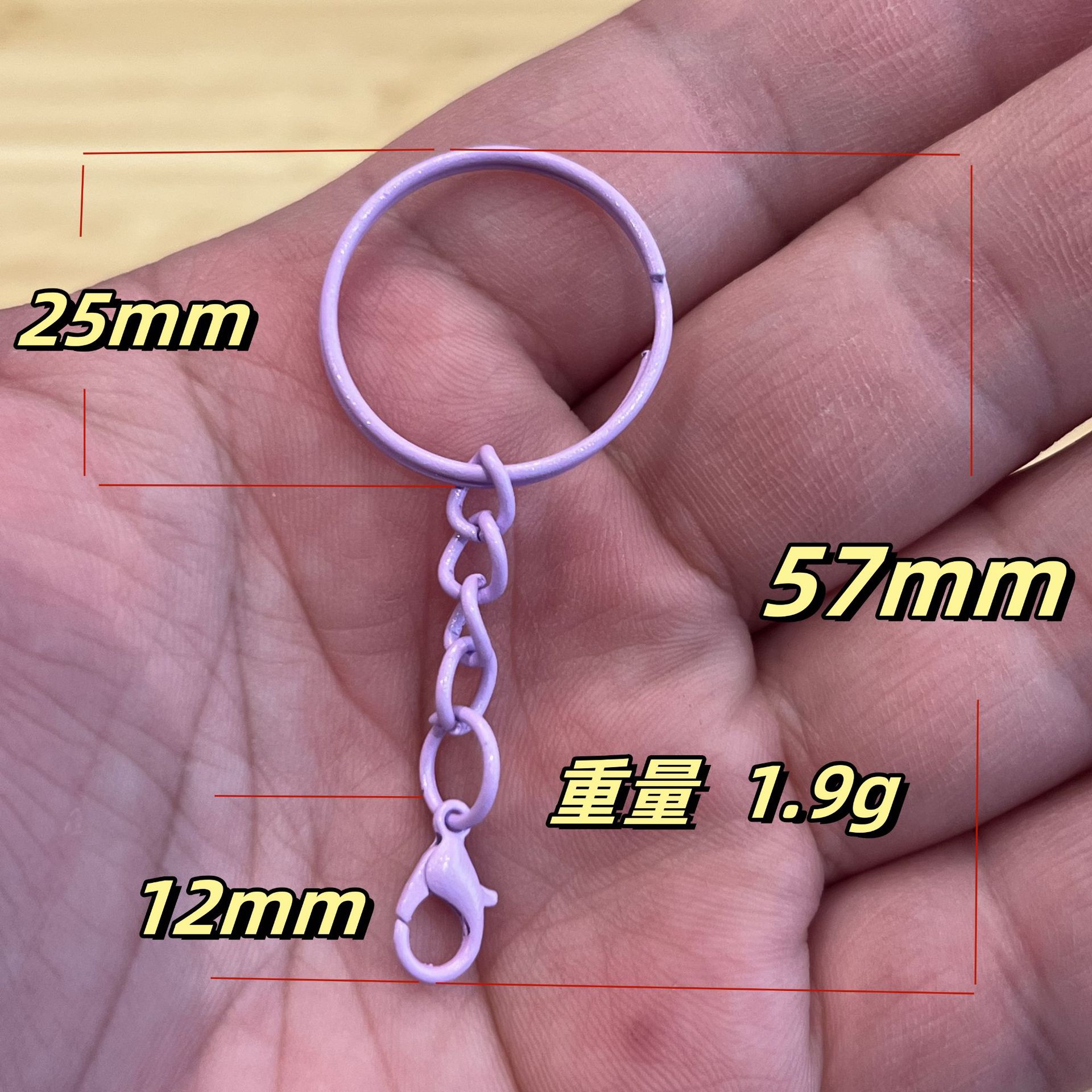 Colorful Painted Keychain with Chain Lobster Clasp Keychain DIY Handmade Accessories Doll Keychain