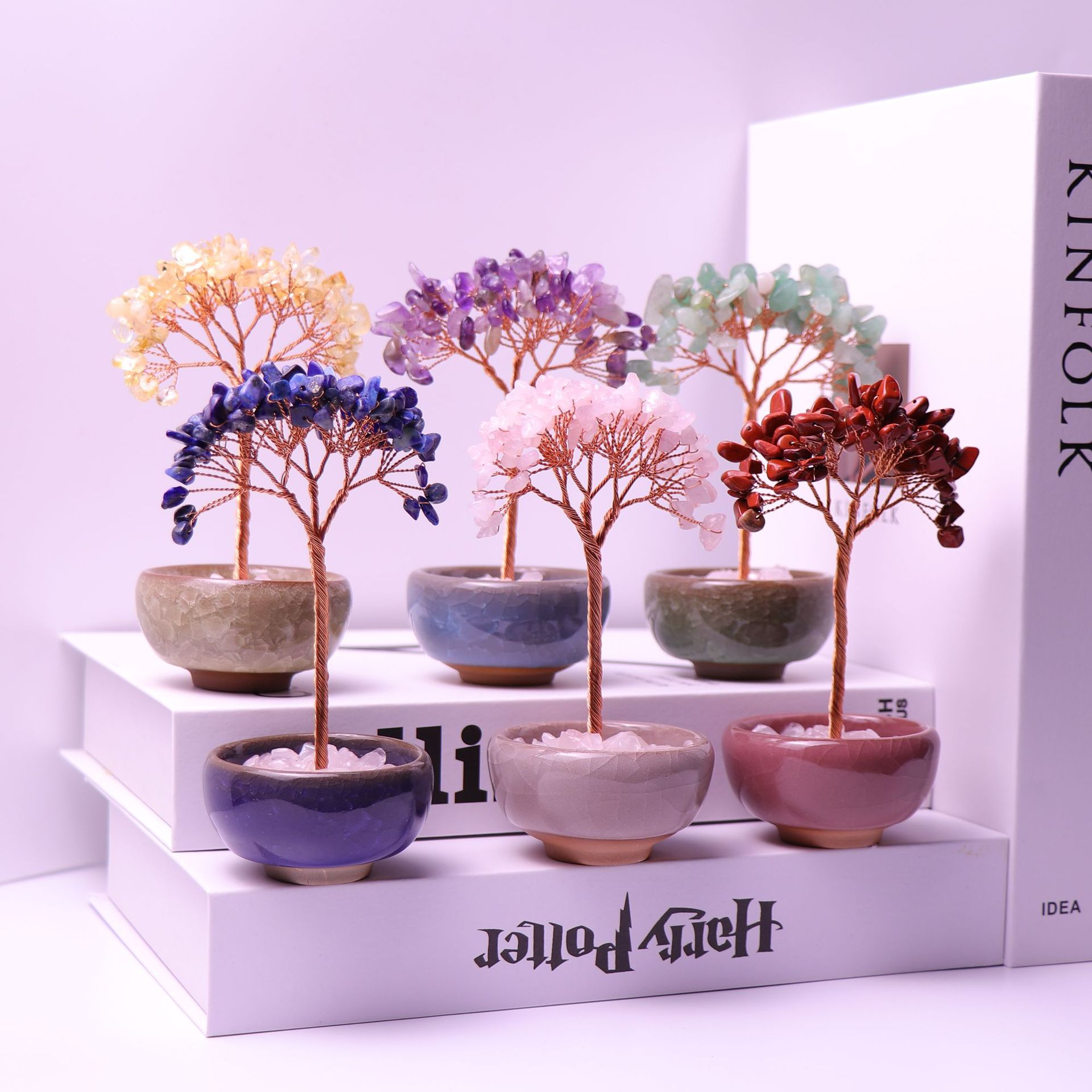 Кросс-браунер, горячая продажа, чайная чашка, натуральные кристаллические деревья, настольные украшения, счастливое кристаллическое дерево, настольные украшения