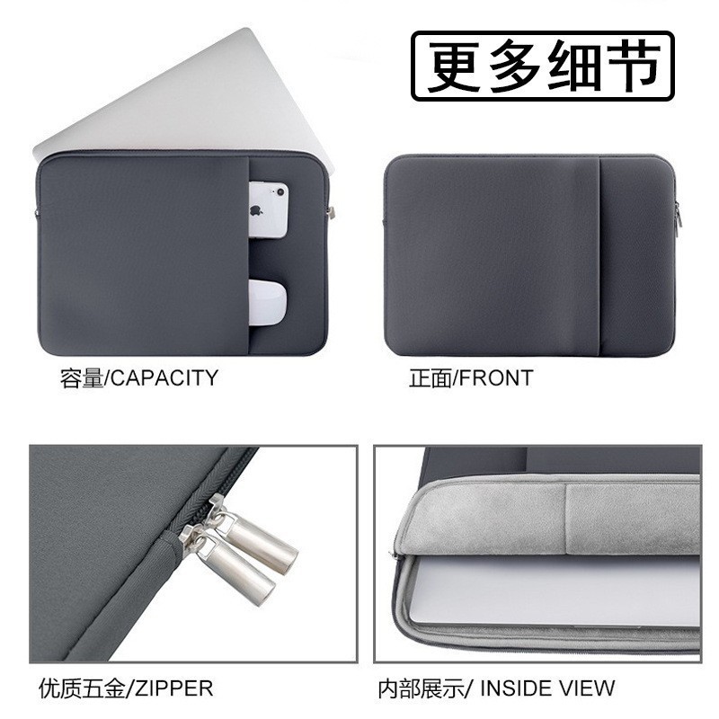 Laptop bag fleece-lined foam liner bag drop-proof with multi-pocket fashion tablet factory wholesale 16 inch