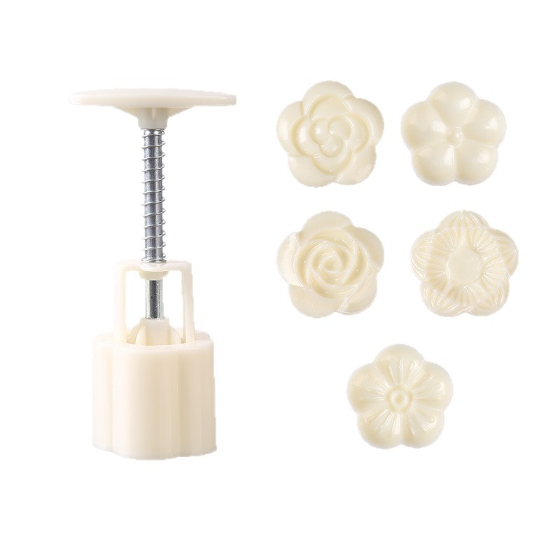 New Cherry Blossom Mooncake Mold New Mung Bean Cake Ice Skin Chinese Pastry Heart Stereo Hand-Pressed Household Flower Mold