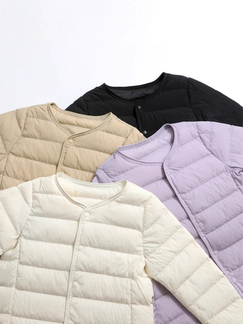 Children's down Jacket Lining Round Neck Long Sleeve Winter New 90 White Duck down K-Style Warm and Light Style for Boys and Girls