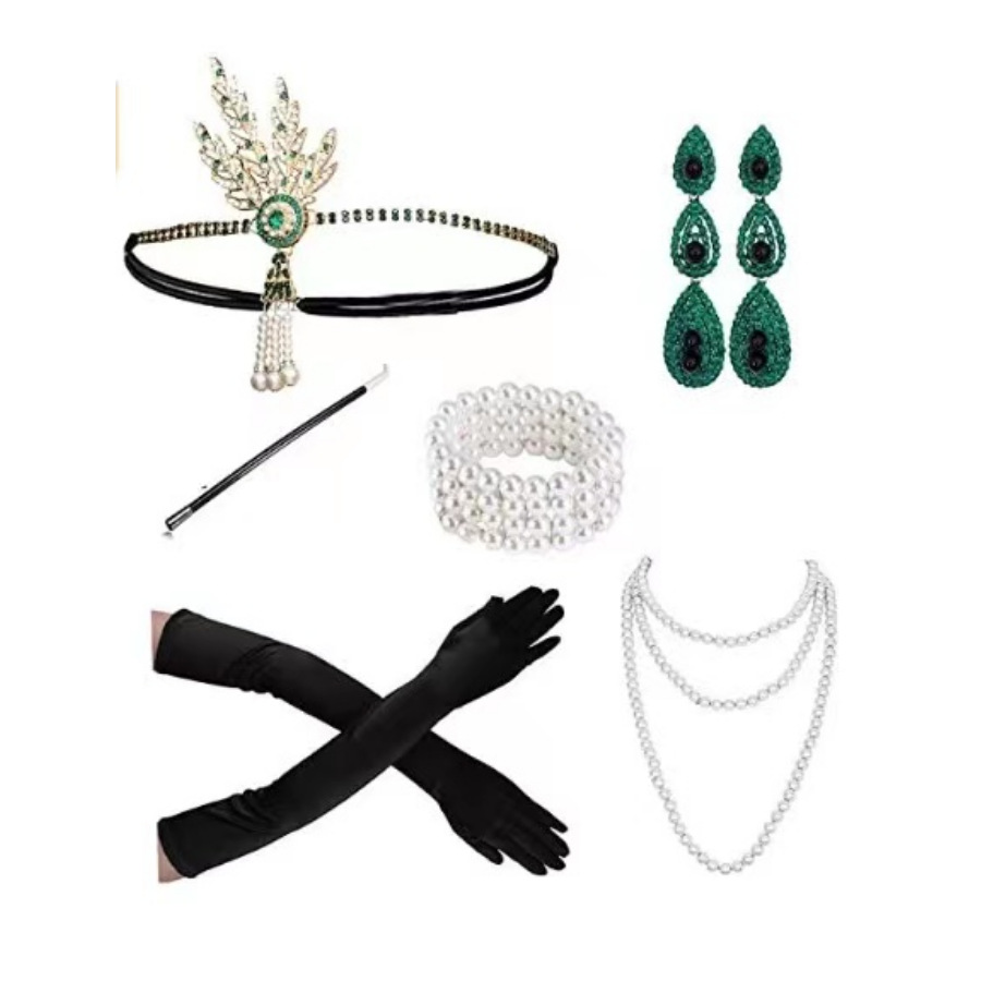 1920s Great Gatsby party suit jewelry tassel jewelry bracelet earrings necklace