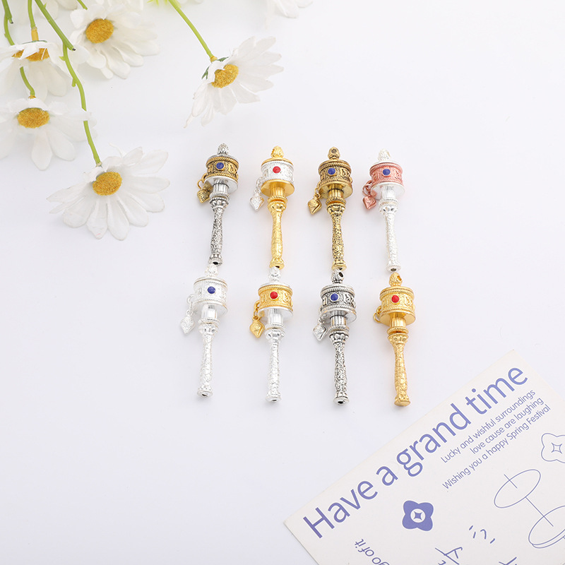 Подвеска из сплава Тибета, молитвенный барабан, эмаль, этнический стиль, ключница, подвеска для автомобиля, оптовый производитель ювелирных изделий