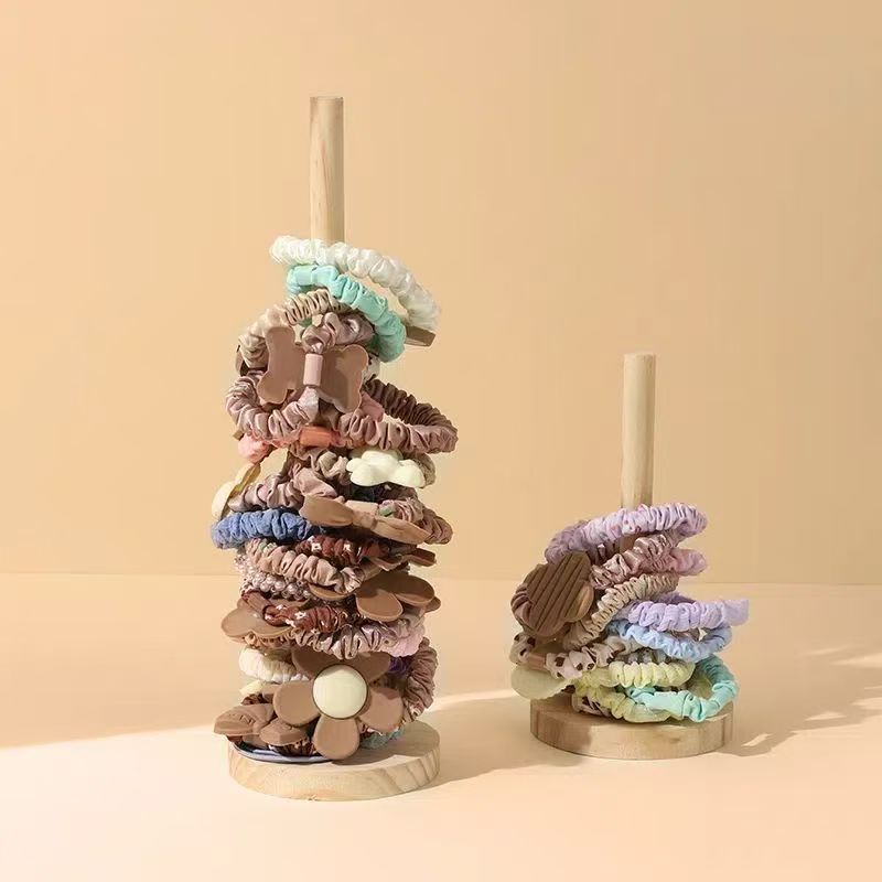Creative Solid Wood Head Rope Storage Rack Hair Rope Hair Flower Rack Head Bracelet Bracelet Stall Display Props Shelf