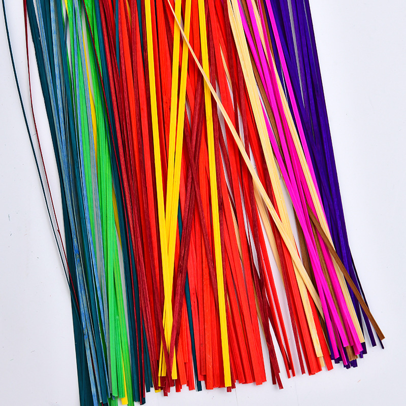 Bamboo Strips, Ultra-Thin Handmade Bamboo Strips Material, DIY Bamboo Slices, Dyed Gradient Color, Student Handicraft Study Materials