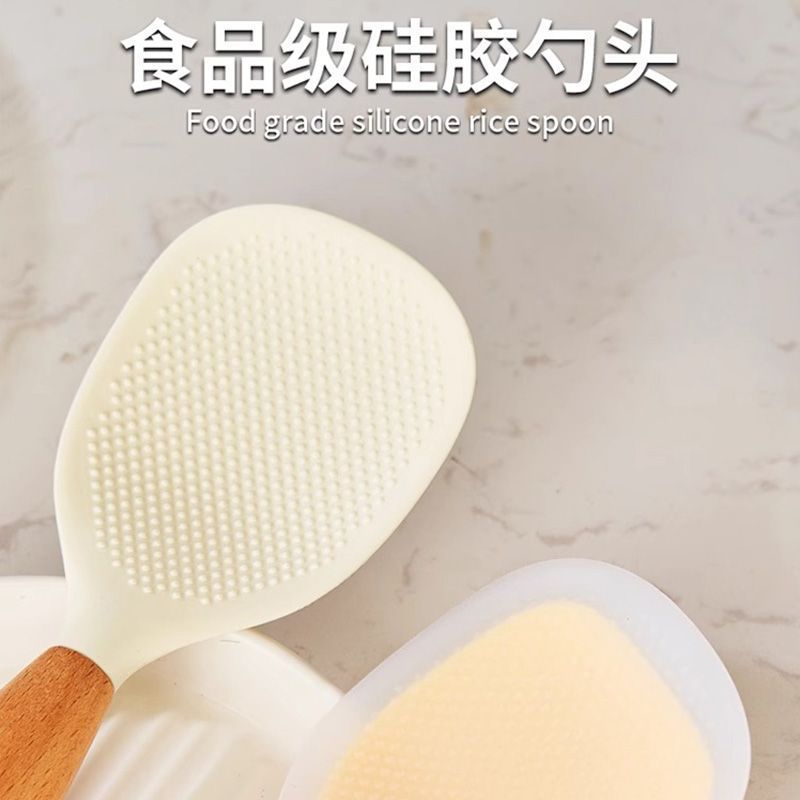 High color value can be vertical food grade food grade silicone rice spoon rice non-stick rice rice cooker household rice spoon