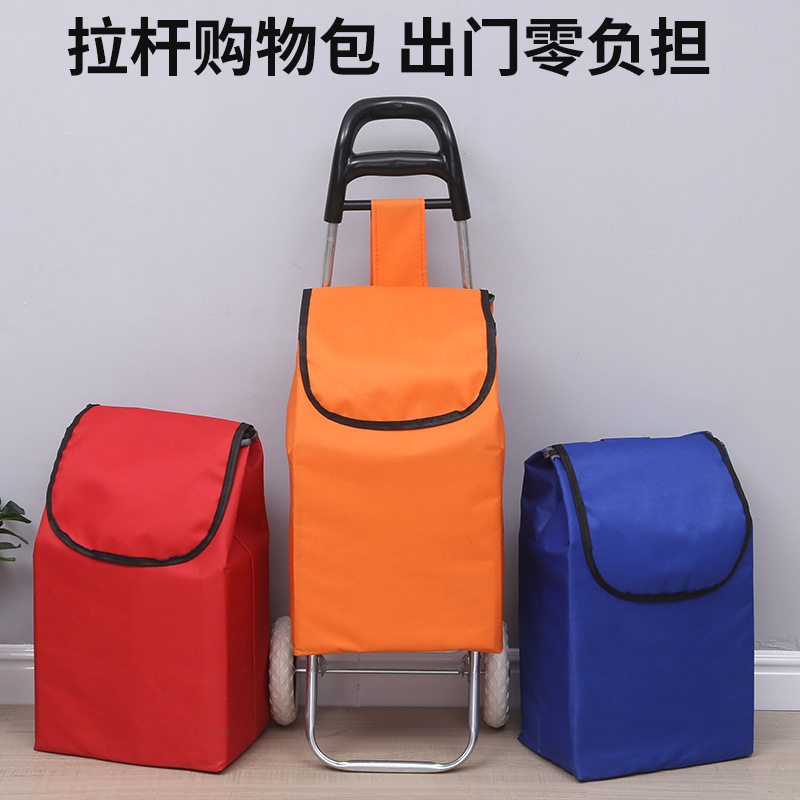 Hand-Pulled Cart Logo Gift Advertising Grocery Shopping Cart Foldable Elderly Supermarket Shopping Cart Custom Portable Foldable