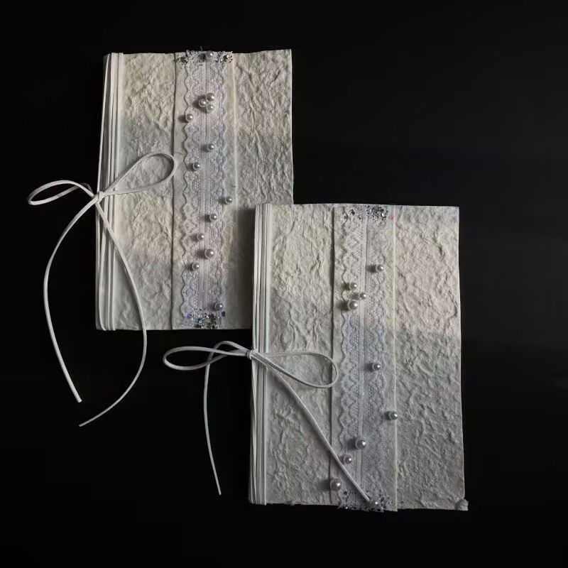 Карточка свадебных клятв, нишевая свадебная бумага, ручная роспись, простая белая текстура, книга для речи с жемчугом