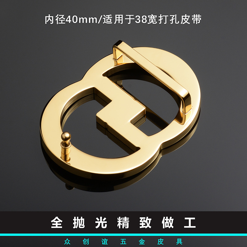 Stainless Steel Belt Buckle Customized Belt Accessories Waist Head Customized LOGO Double G Metal Belt Head Slide Buckle Customized