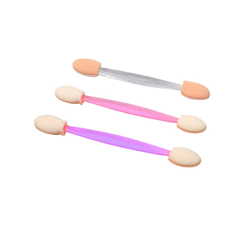 Eye Shadow Stick Flat Rod Transparent Two-Color Skin White Sponge Double-Ended Makeup Brush Sponge Brush Beauty Tool Bulk Portable Version