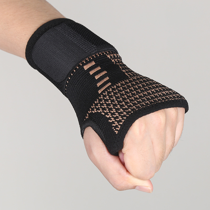 Cross-border wholesale sports pressurized copper ion palm protection fitness dumbbell single parallel bars weightlifting gloves riding wrist protection