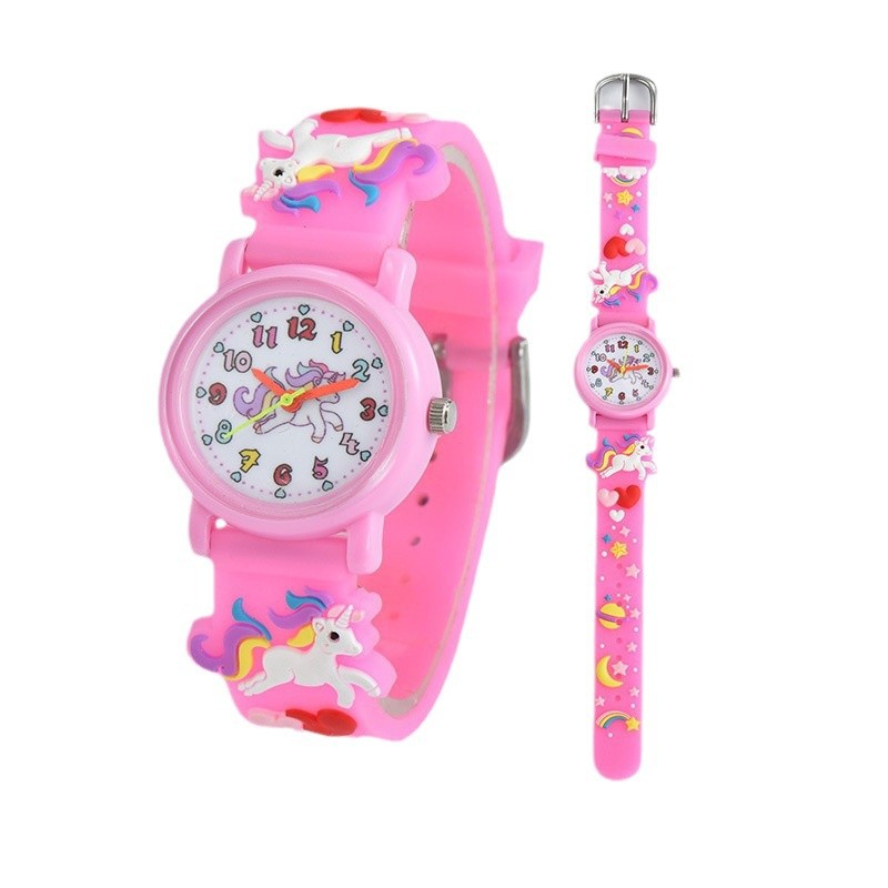 Le Tong Cartoon Watch 3D Silicone Waterproof Quartz Watch Cute Unicorn Children's Student Watch Multiple Style Wholesale