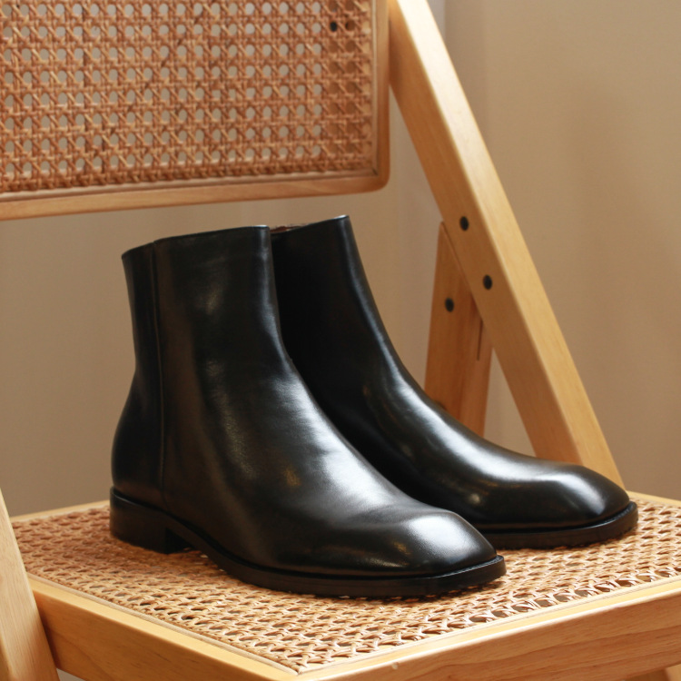 Ретро корейский стиль осенне-зимние британские ботинки Челси для мужчин, увеличенные квадратные носы, высокие ботинки Мартина для мужчин