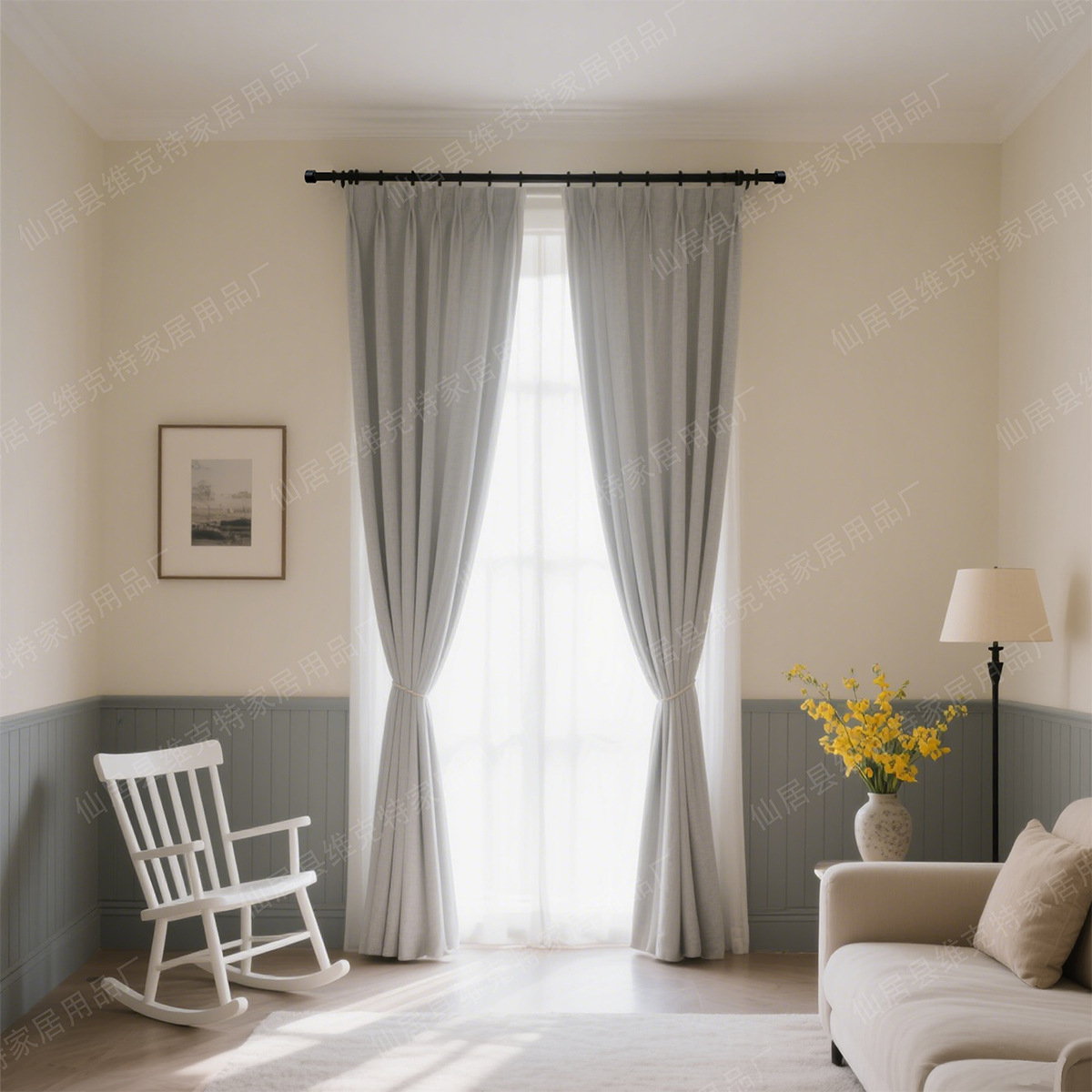 Cross-Border Factory Direct Sales Foreign Trade Amazon Independent Packaging Threaded Butt Telescopic Metal Curtain Roman Rod Track