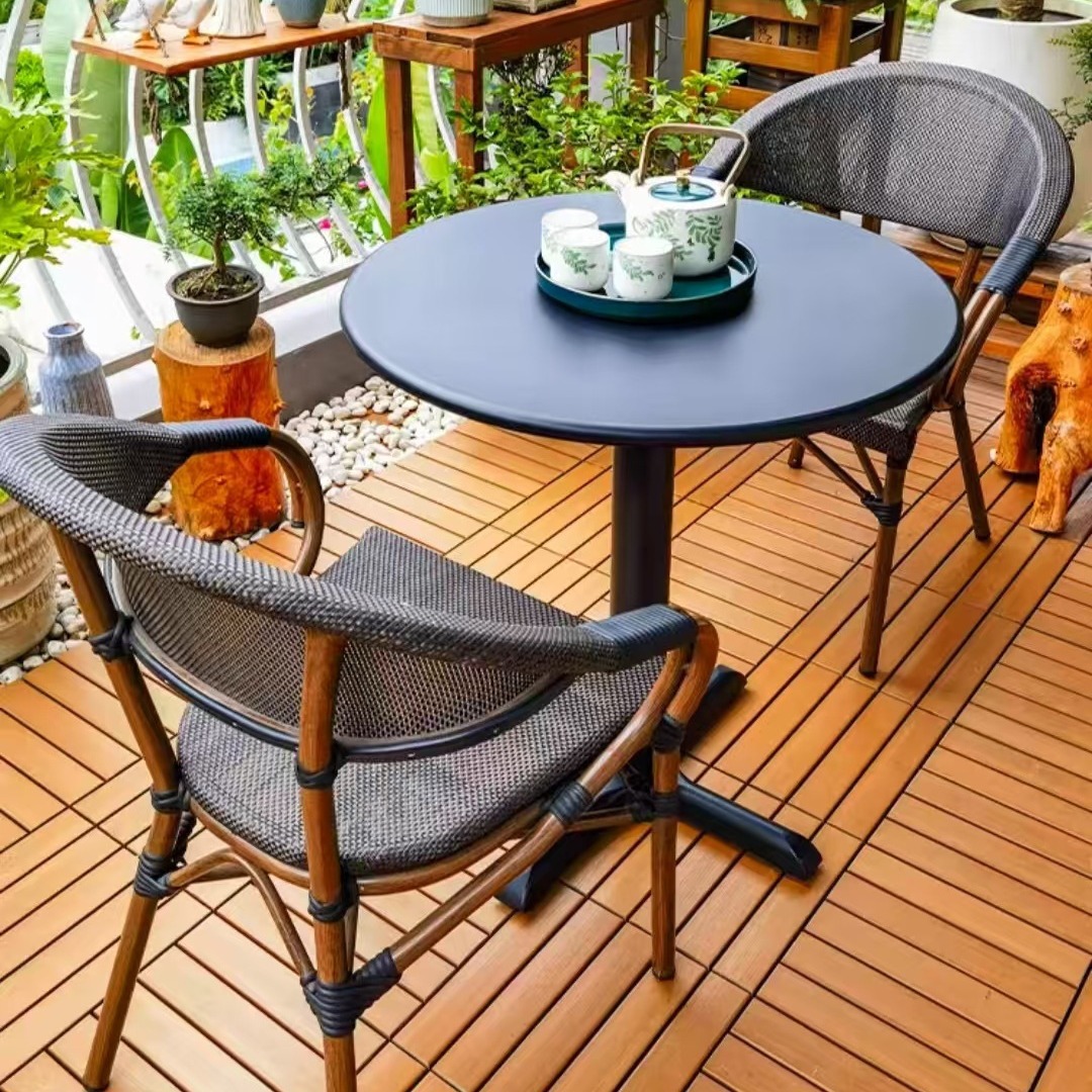 Столы и стулья для улицы, ротанговые стулья, сетчатые стулья, кафе, молочный чай, открытый отдых, водонепроницаемость