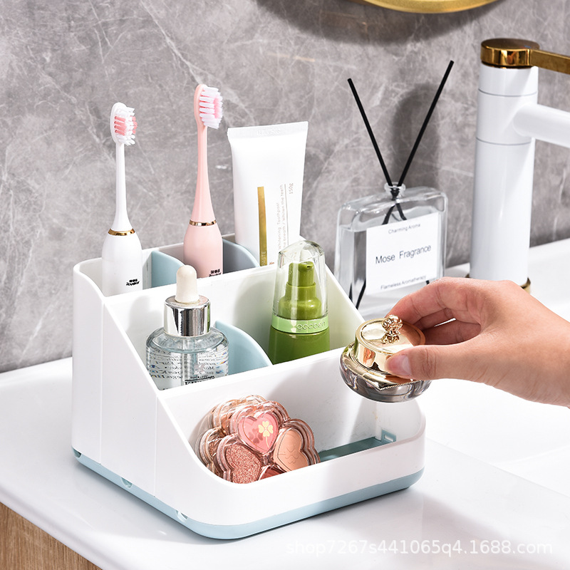 Large Capacity Cosmetics Bathroom Sorting Storage Box Bathroom Toothbrush Holder Soap Box Tooth Cup Mouthwash Cup Soap Box
