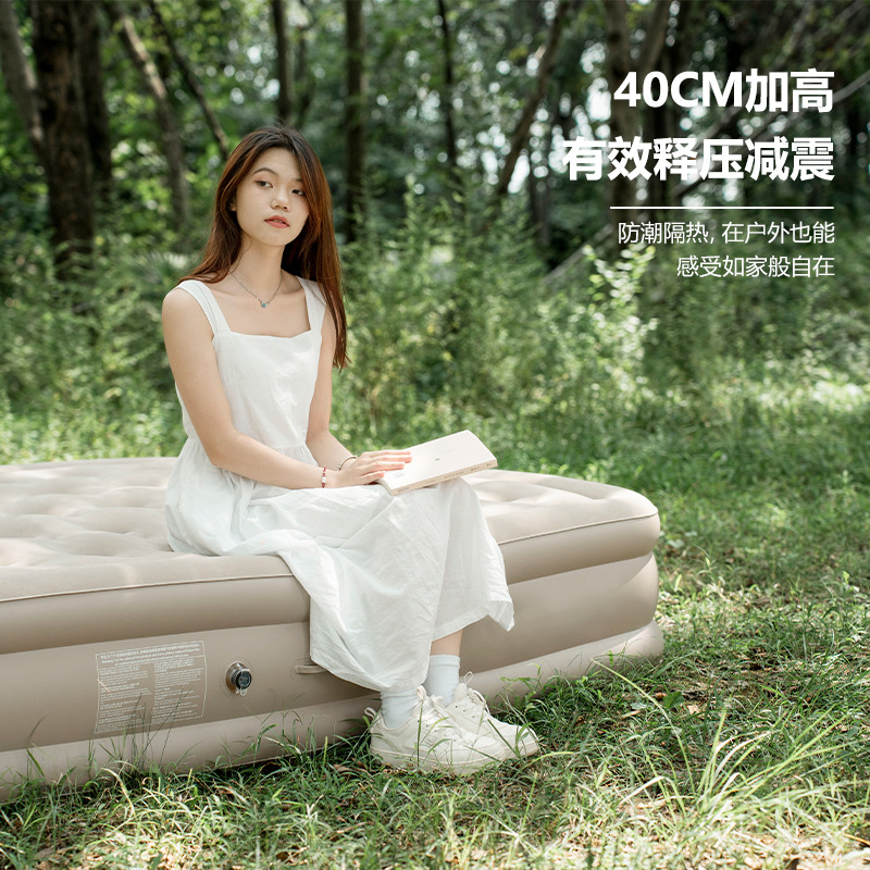 Inflatable bed home lunch break air cushion bed outdoor camping leisure floor-laying thickened single and double automatic charging