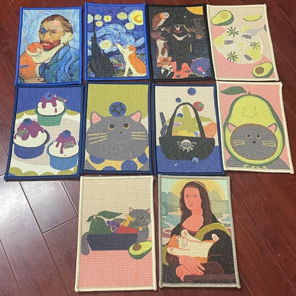 Sisal Printed Cat Scratching Board, Cat Scratching Pad, Pet Pad, Cat Pad, Cat Claw Pad, Supports Custom Printed Cat Scratching Board