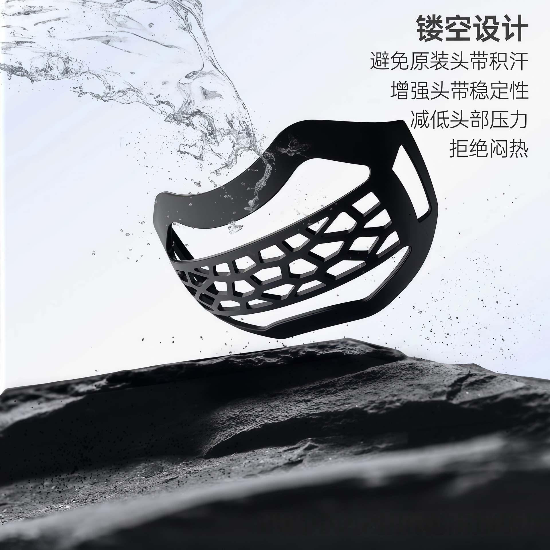 Metaquest2/3/3S Universal Tpu Elite Head-Mounted Back Pad Vr Elite Headband Cut Out Cooling and Decompression Pad