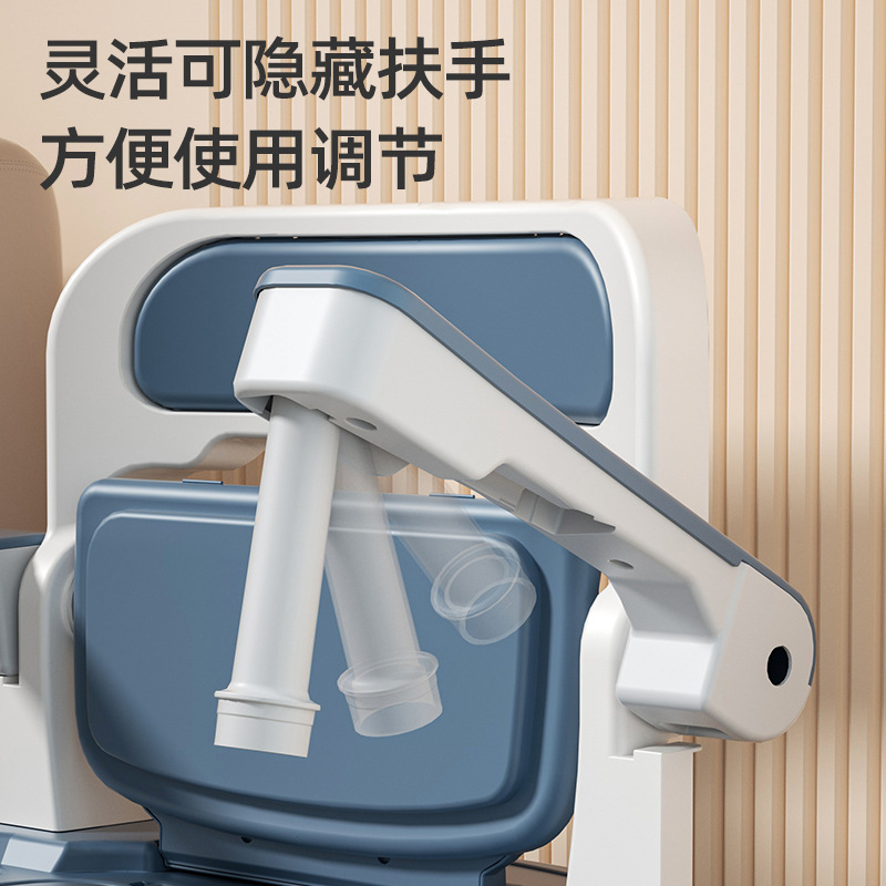 Large Portable Removable Toilet Chair for the Elderly and Pregnant Women, Household Deodorant Stackable Rotating Armrest Toilet