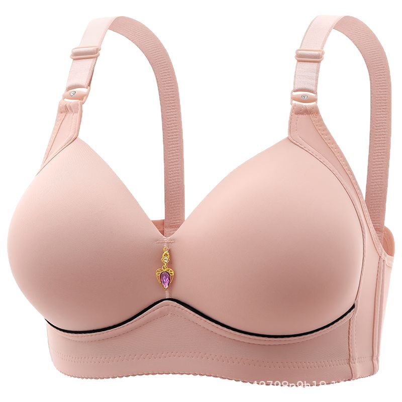 Cross-Border Plus-Size Lingerie for Chubby Women, Thin Push-Up Bra Without Underwire, Cross-Border Foreign Trade for Middle-Aged Ladies and Mothers