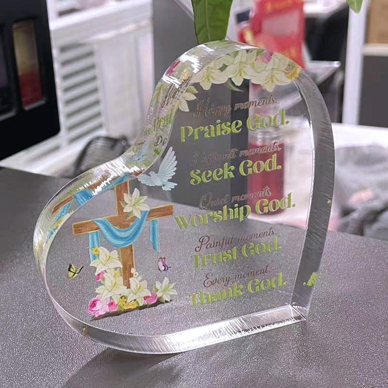 Акриловый декоративный элемент в форме сердца, подарок на прощание для коллеги, сувенир для учителя, декор для телевизионного шкафа