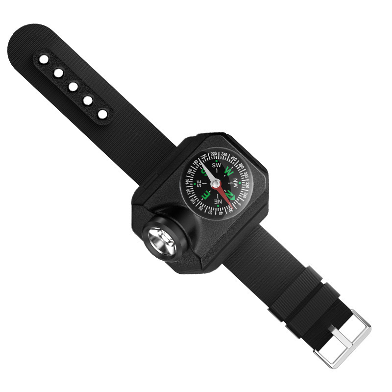 New Outdoor Multi-Functional Sports Wrist Light Led Strong Light Field Emergency Compass Rechargeable Tactical Bracelet Light