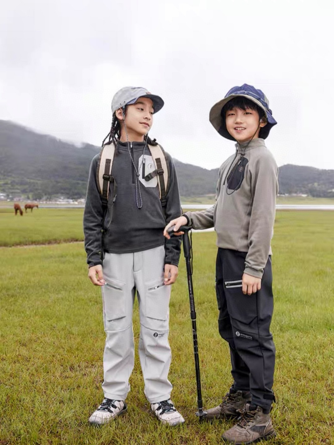 Autumn and Winter with Sweater Boy's Mountain Climbing Sports Big Children Comfortable and Warm Youth with Vertical Collar and Thick Top