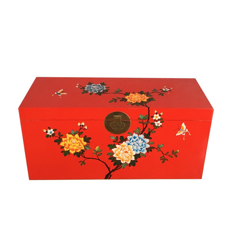 Retro Antique Chinese Camphor Wood Solid Wood Clothing Box Storage Storage Painting Box Collection Calligraphy and Painting Box Wedding Painting Box