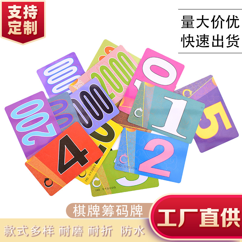Factory Direct supply chip card chess room digital card PVC anti-counterfeiting integral card frosted plastic card entertainment counting card