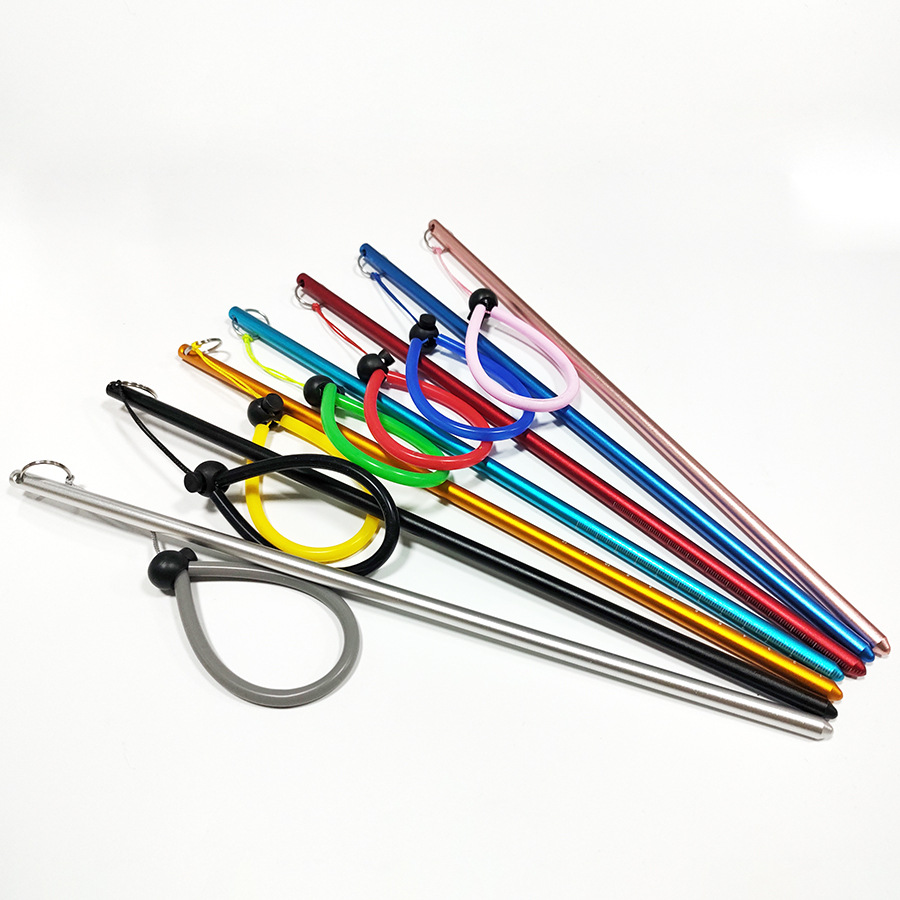 New Amazon Scuba Diving Aluminum Alloy Water Probe with Outdoor Hand Rope Diving Ding Stick Colorful Bottle Knocking Stick