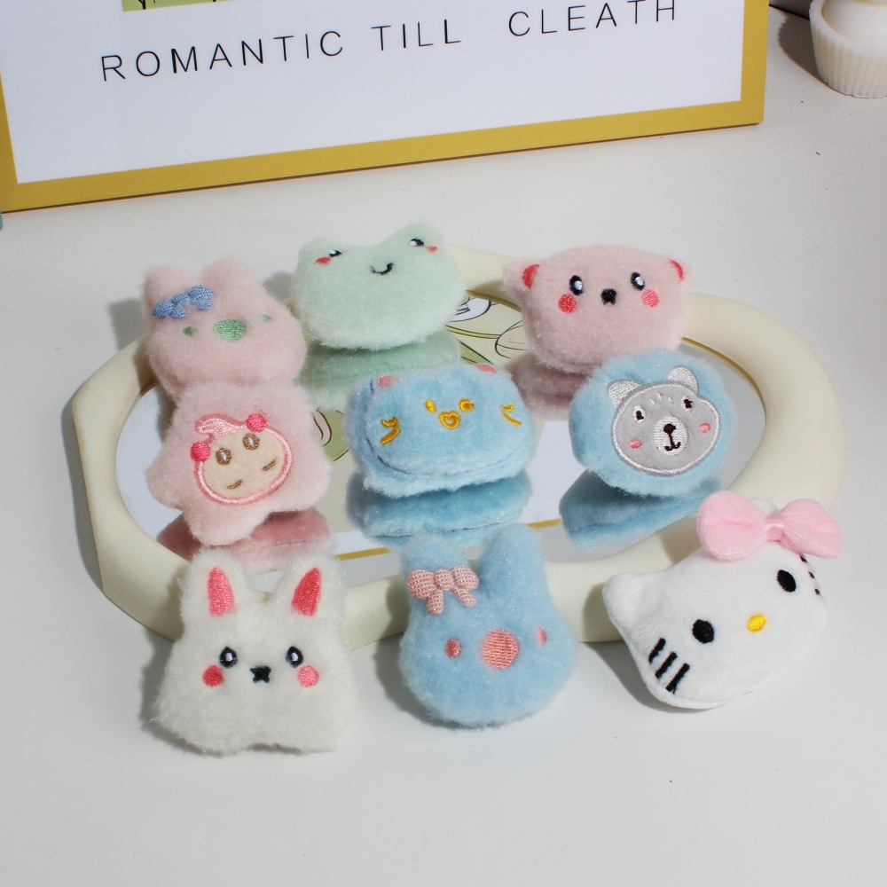 Cartoon Plush Brooch, Cute Animal Pin, Plush Doll, Shoe and Hat Sticker, Bag Pendant, DIY Clothing Accessories