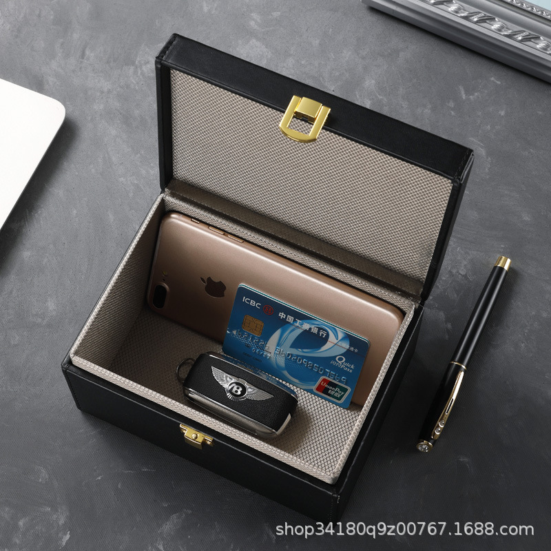 Rfid Signal Electromagnetic Shielding Box Car Key Shielding Storage Box Anti-Theft Anti-Cps Positioning Anti-Counterfeiting Code Leather Box