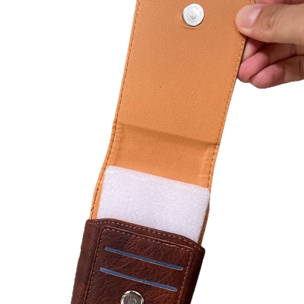 New Leather Texture Card Vertical Style with Open Buckle Waist Bag 5/5.5/6.0/6.5 Belt Phone Pouch Waist Hanging Elderly Leather Case