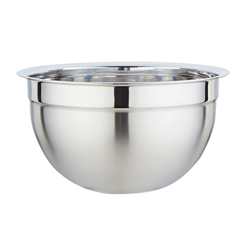 Non-Magnetic Thickeneded Stainless Steel Egg-Beating Basin with Lid, Silicone Bottom, Scaled Baking Salad Basin Bowl, Food-Grade Stainless Steel