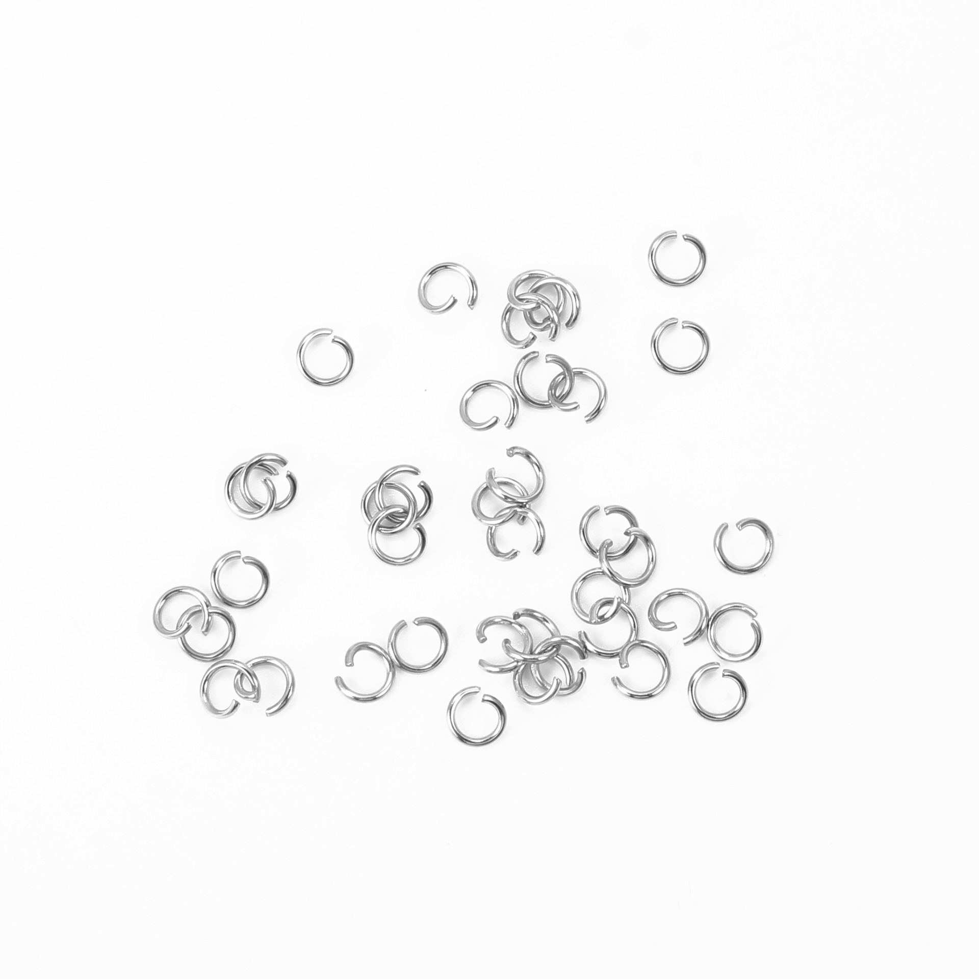 304 Open Coil Switch Stainless Steel Single Loop Titanium Steel Bracelet Necklace Connecting Ring DIY Jewelry Bag Accessories